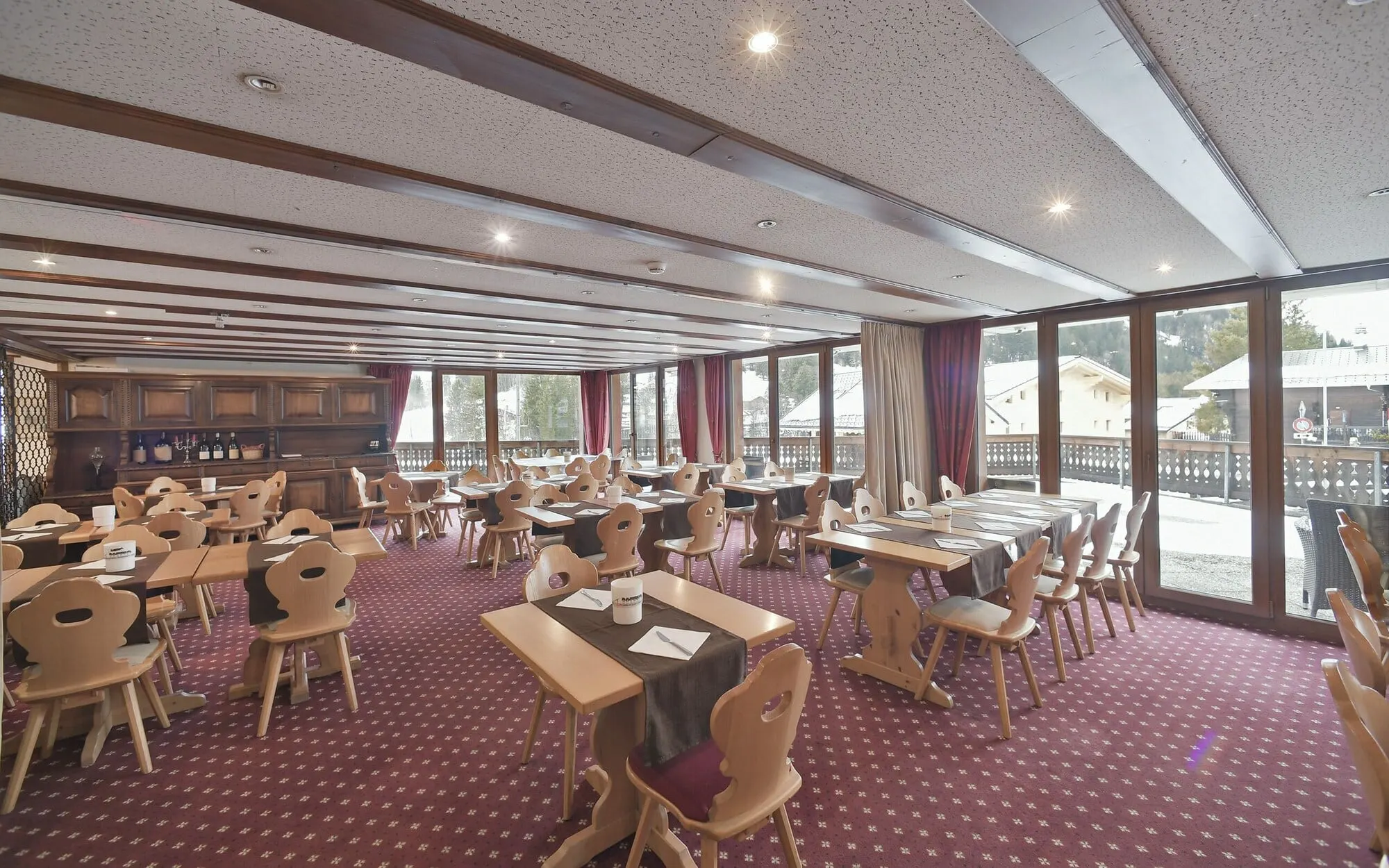 The restaurant with big windows