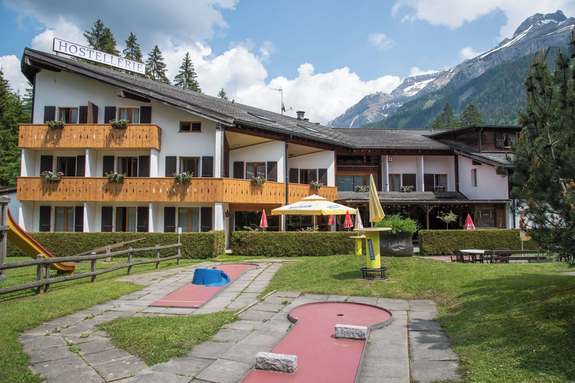 The hotel's mini-golf course