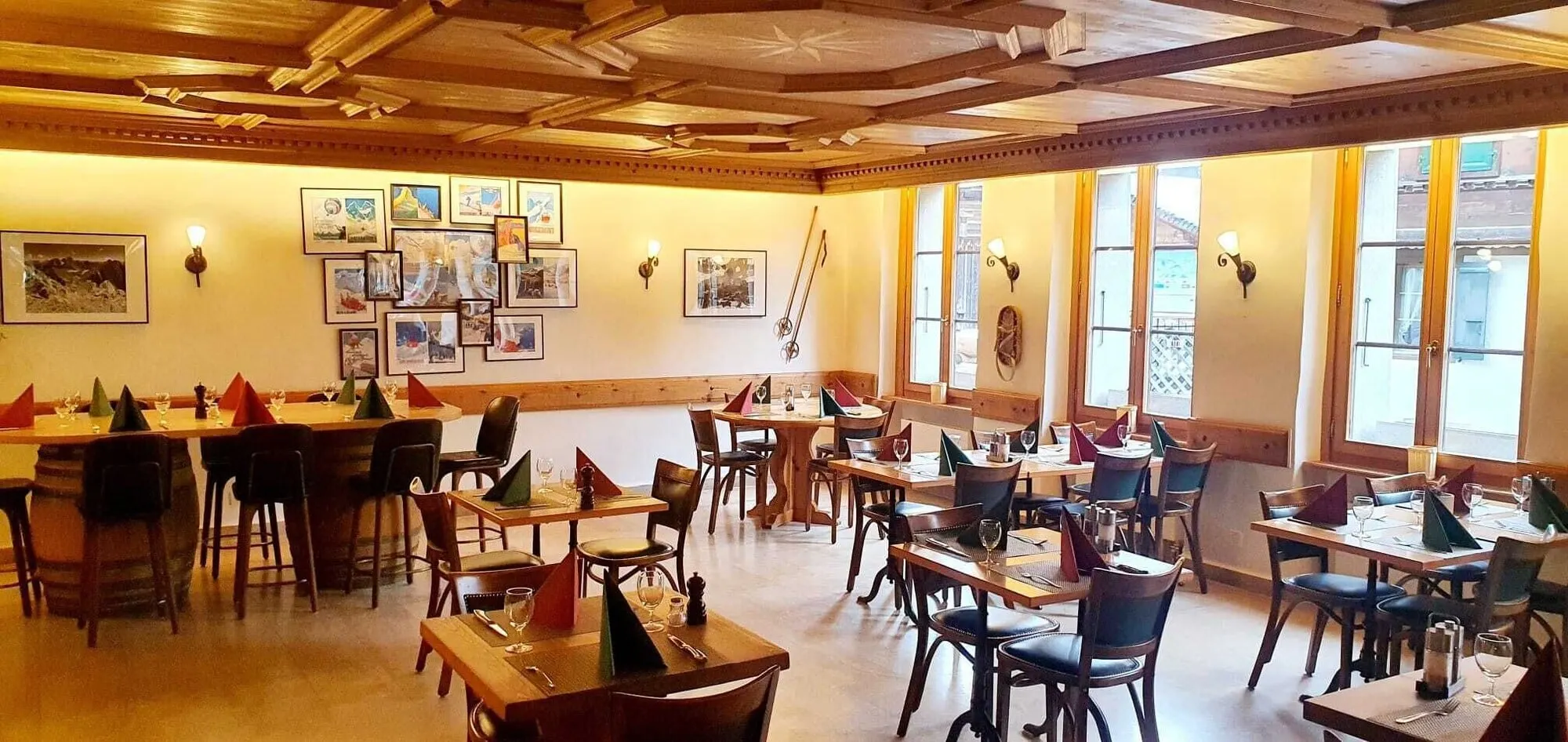 The restaurant dining room