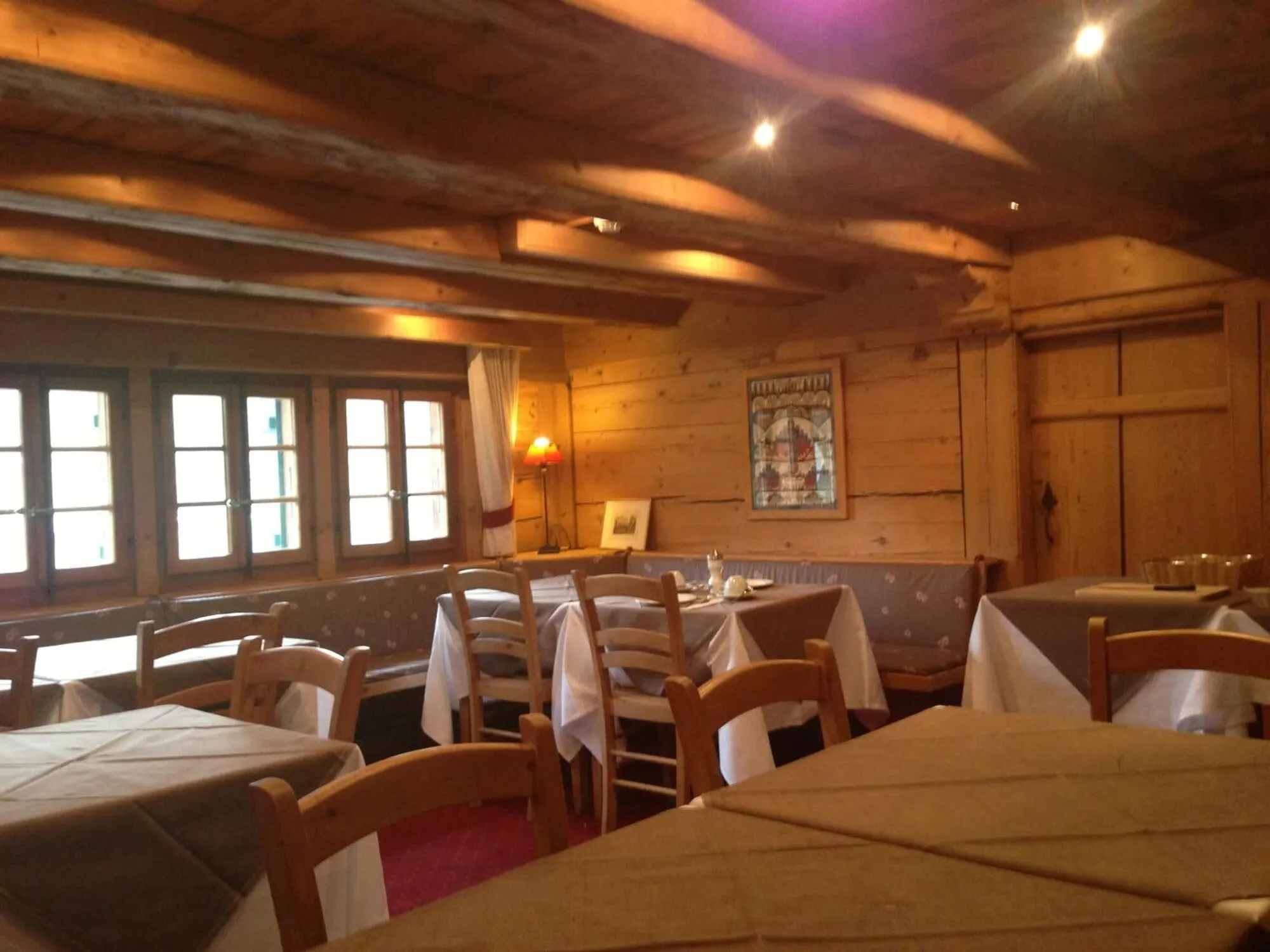 The wood-panelled restaurant