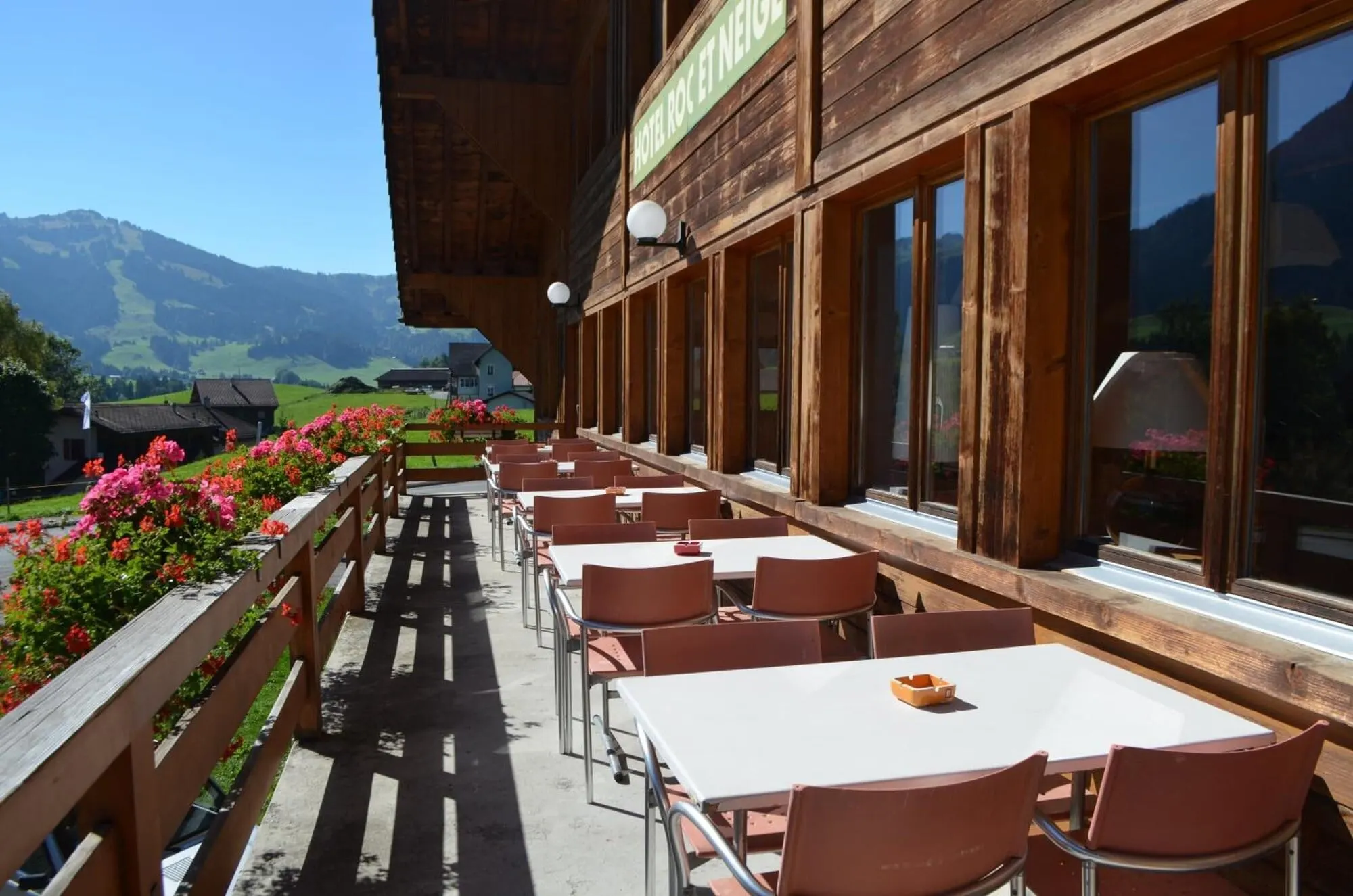 Tables on the balcony terrace