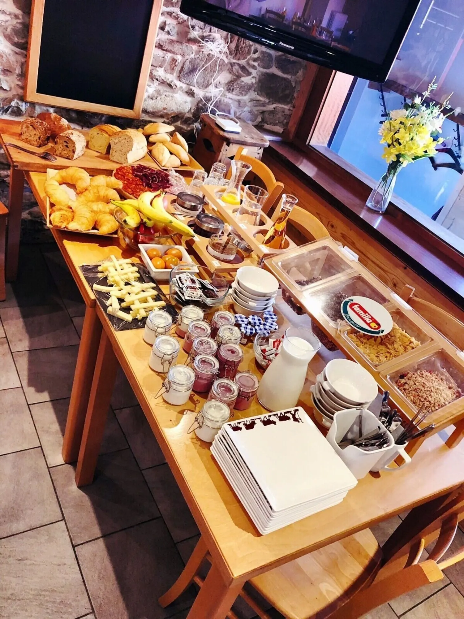The breakfast buffet