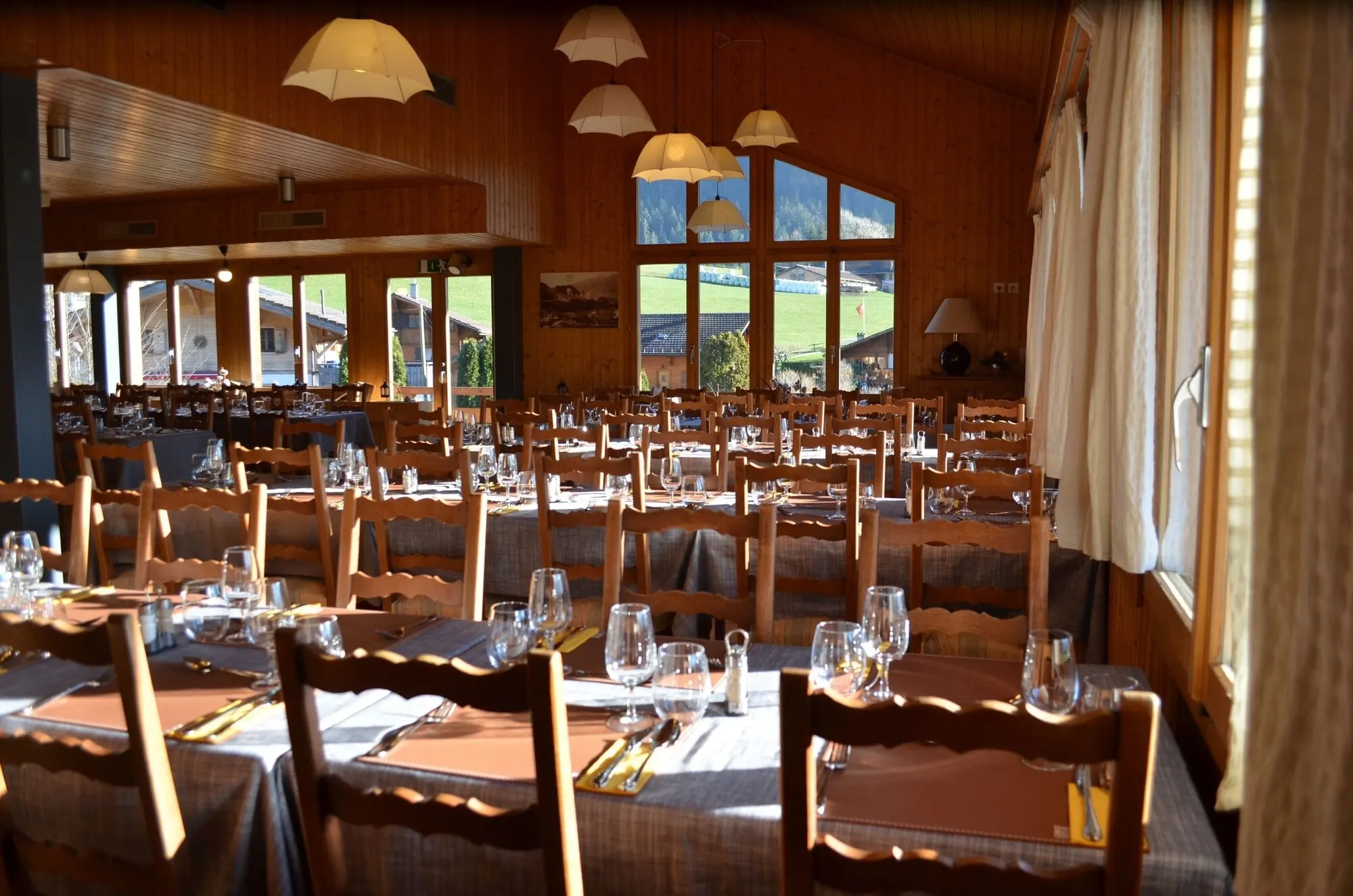 The restaurant with mountain windows