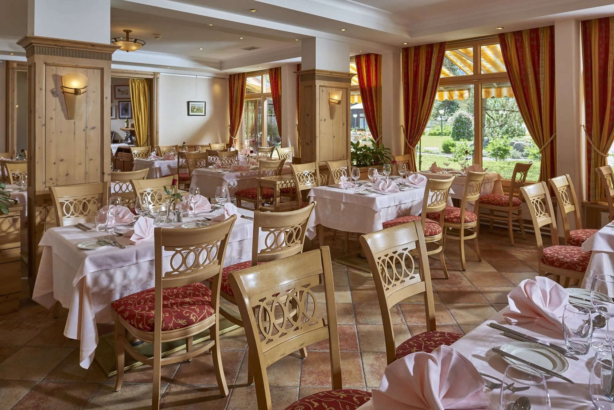 The restaurant dining room