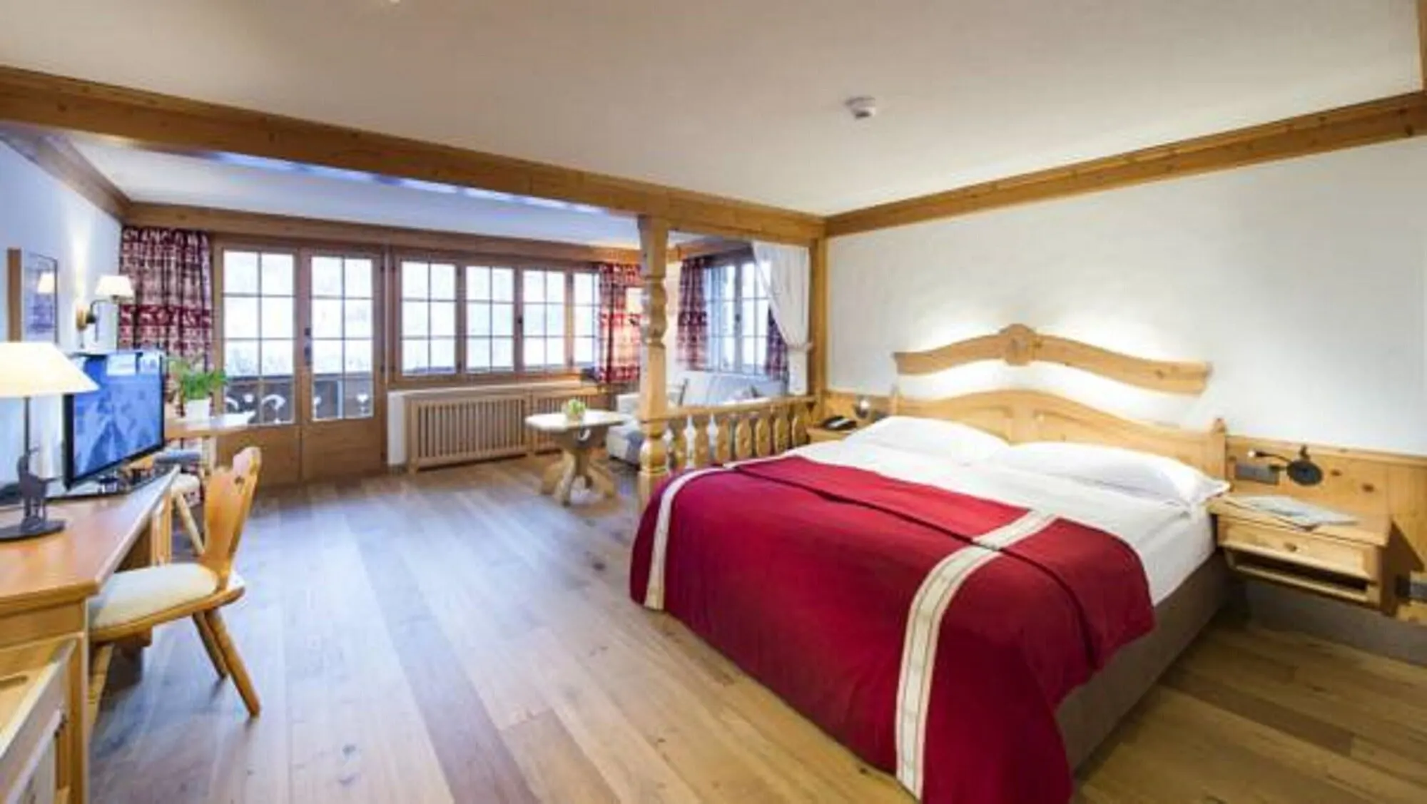 A room with a wooden floor