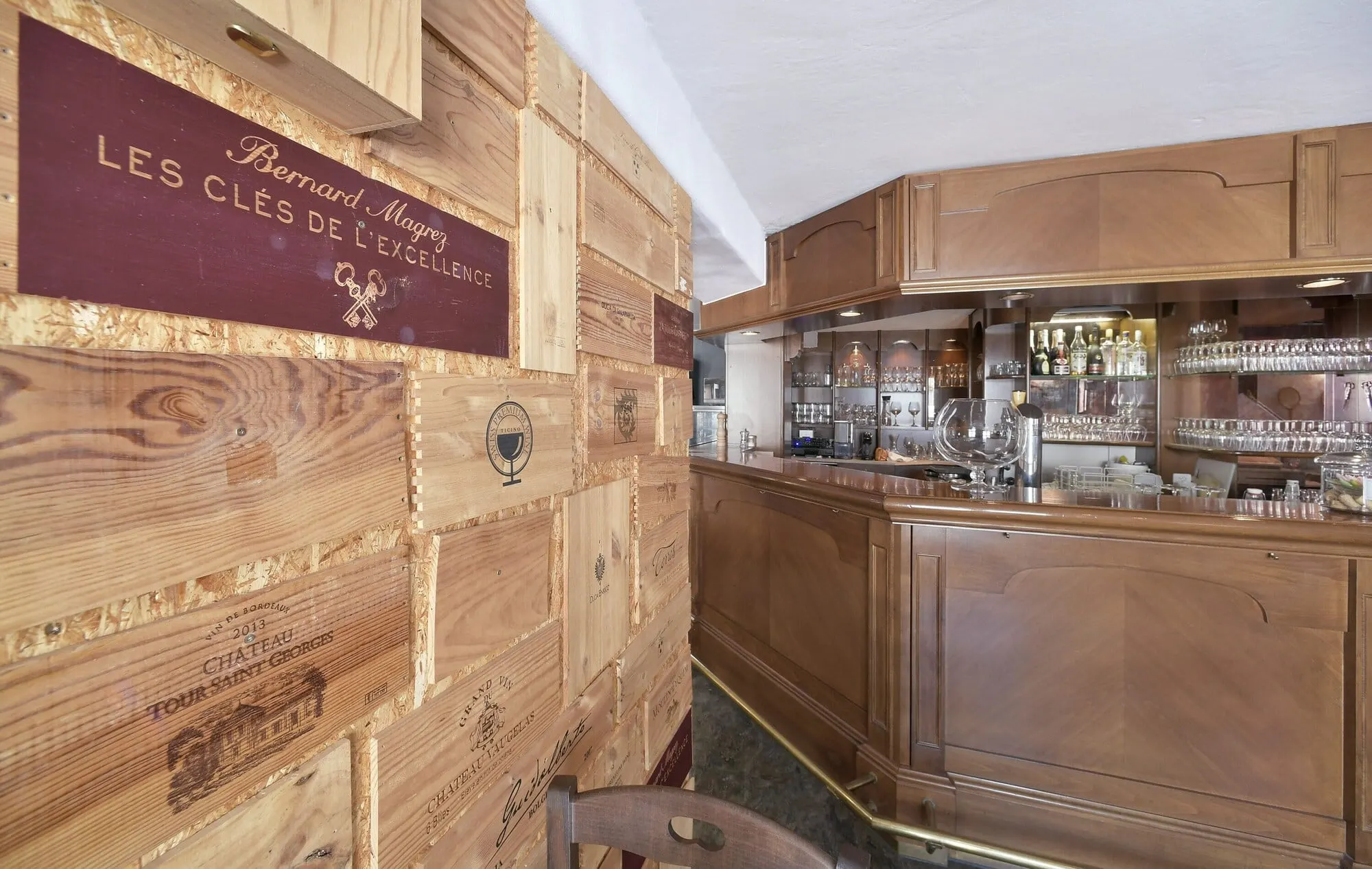 The wood-clad bar