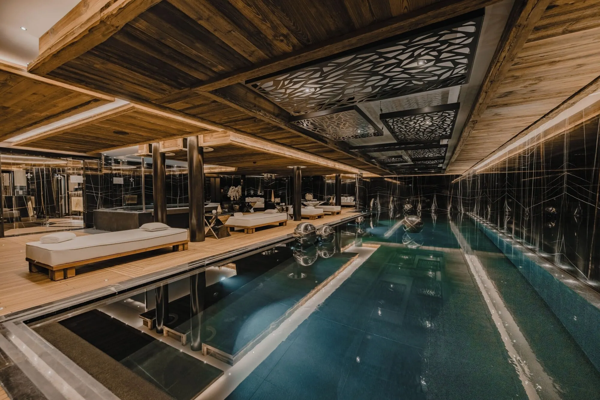 The indoor pool in the spa
