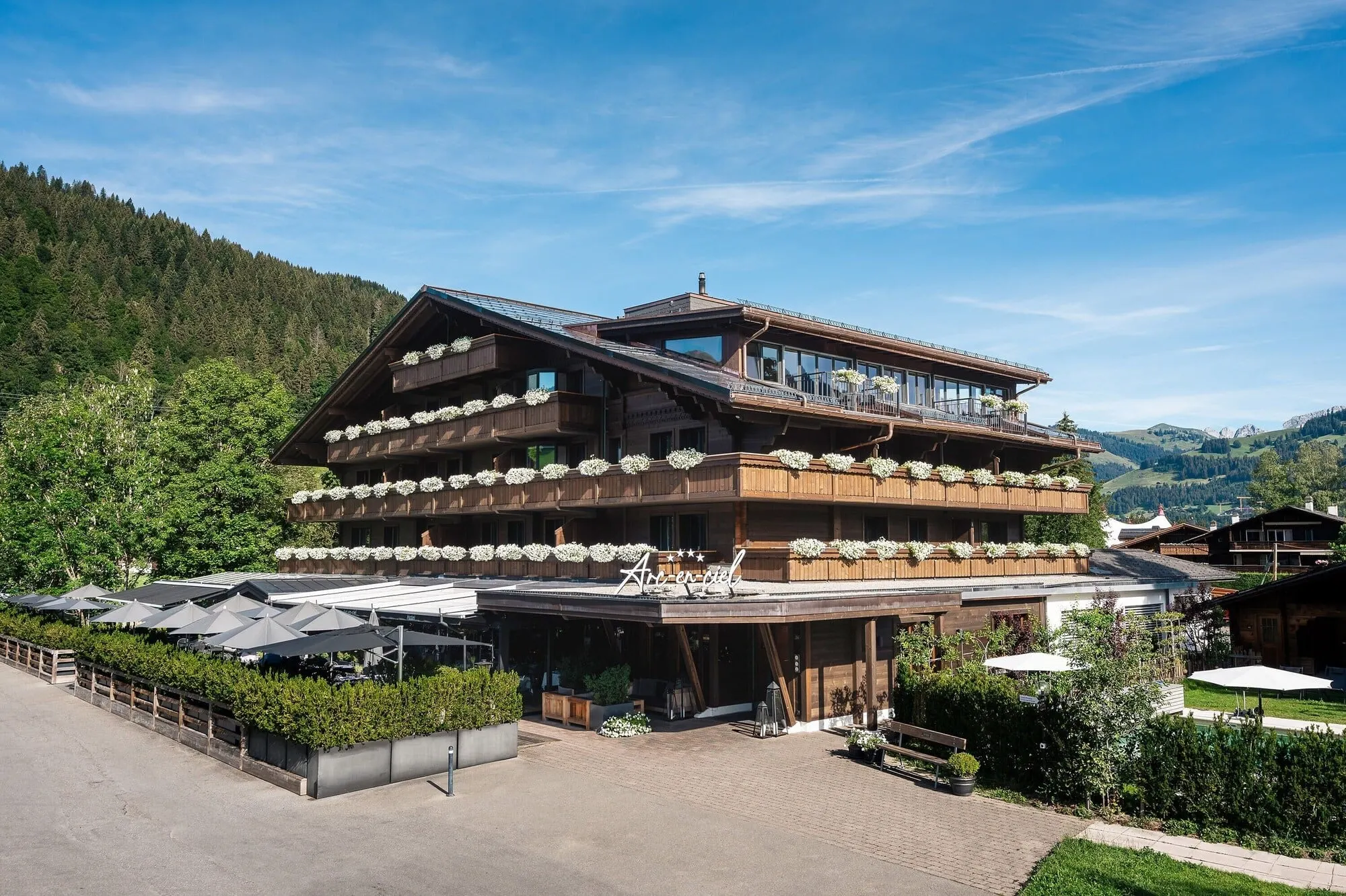 The hotel on Egglistrasse in summer