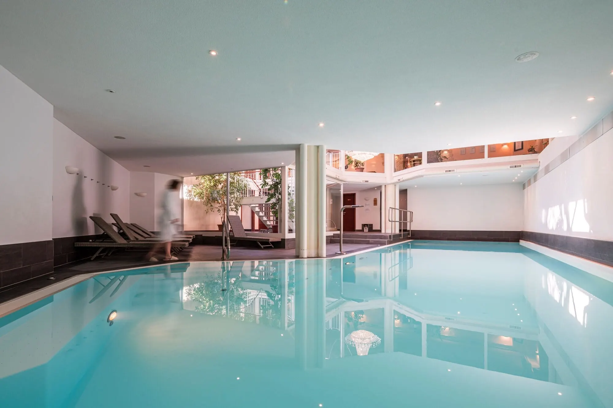 The indoor pool in the spa