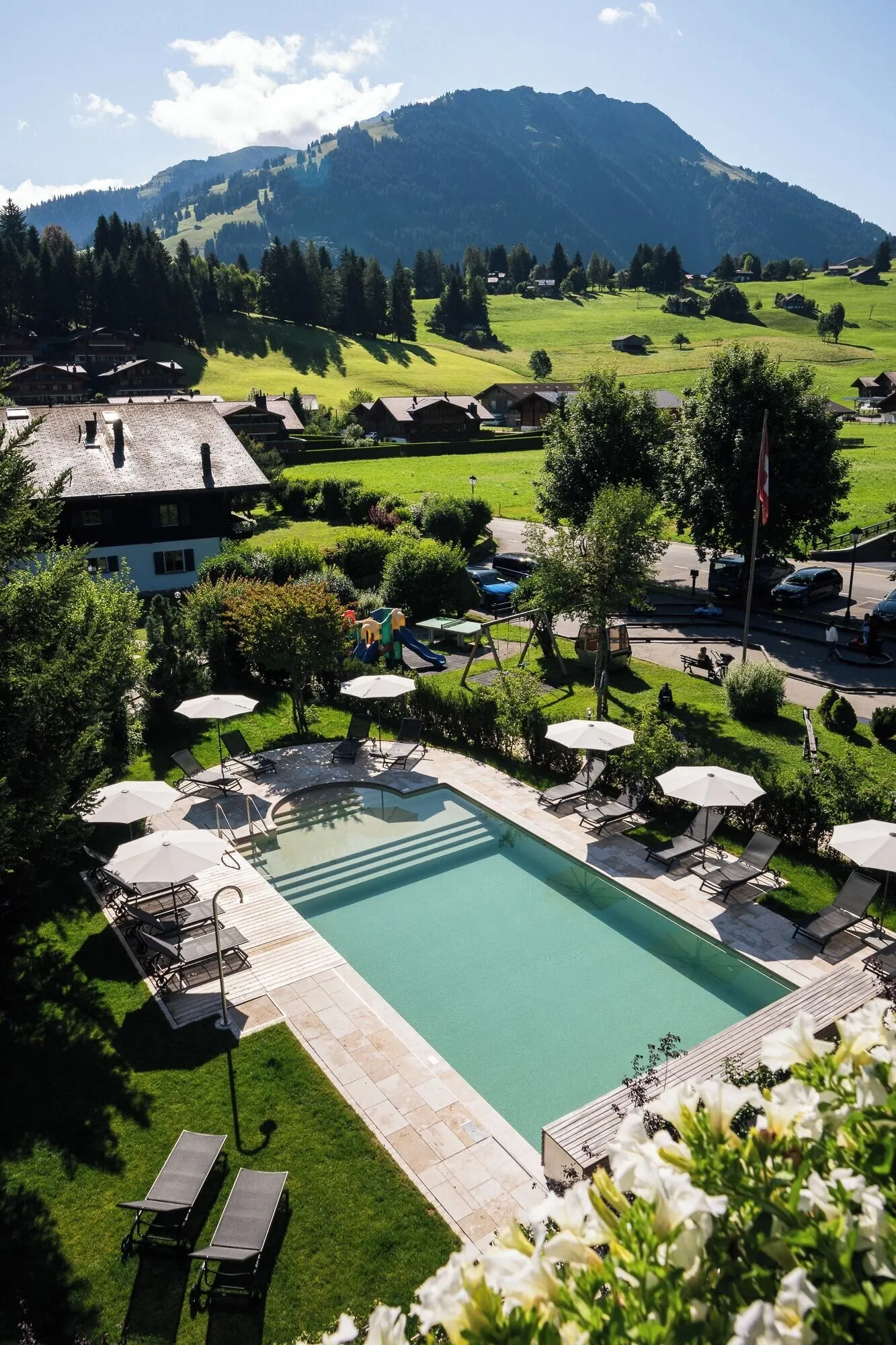 The outdoor Biopool in the garden