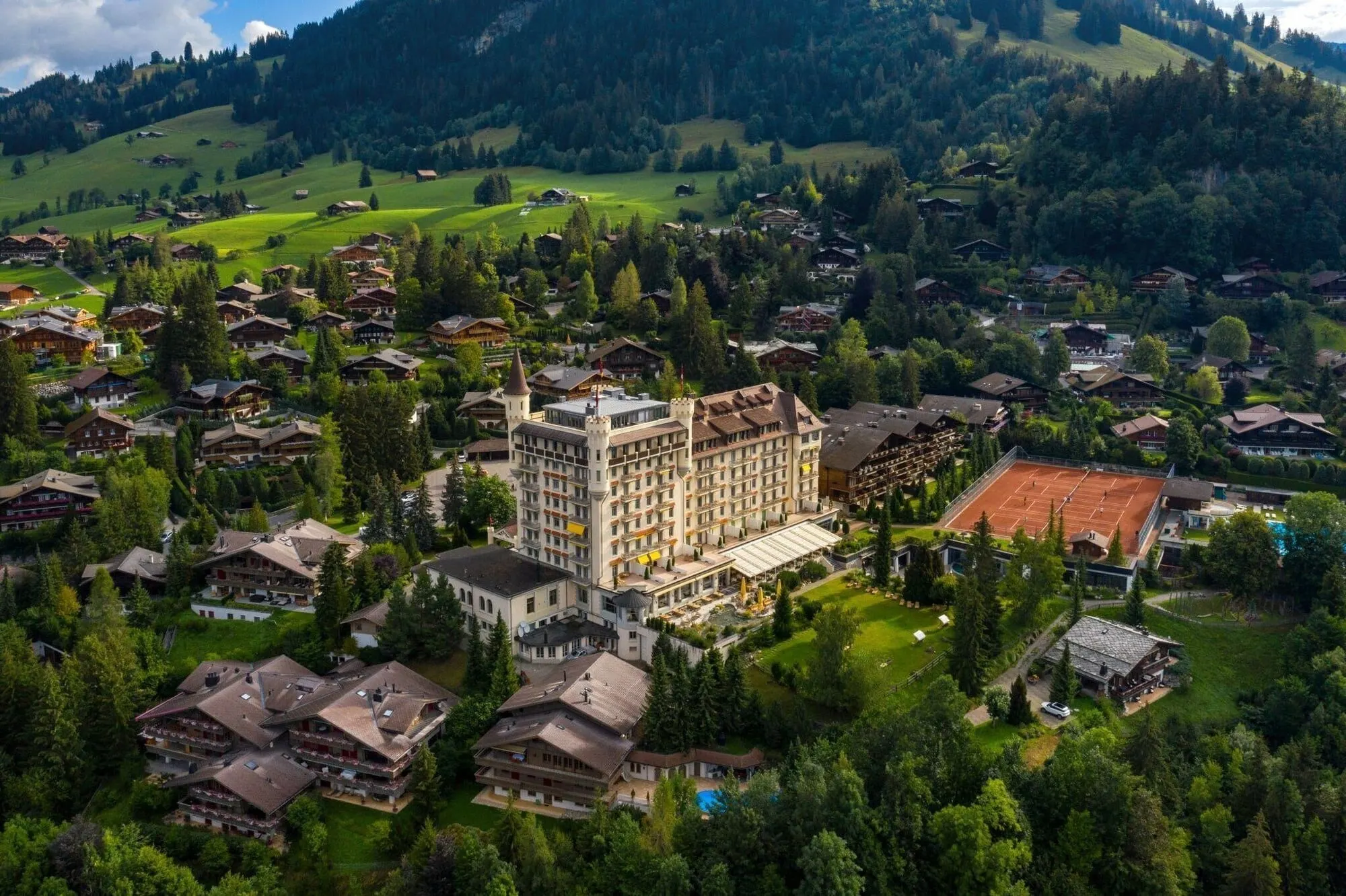 The hotel and its grounds in summer