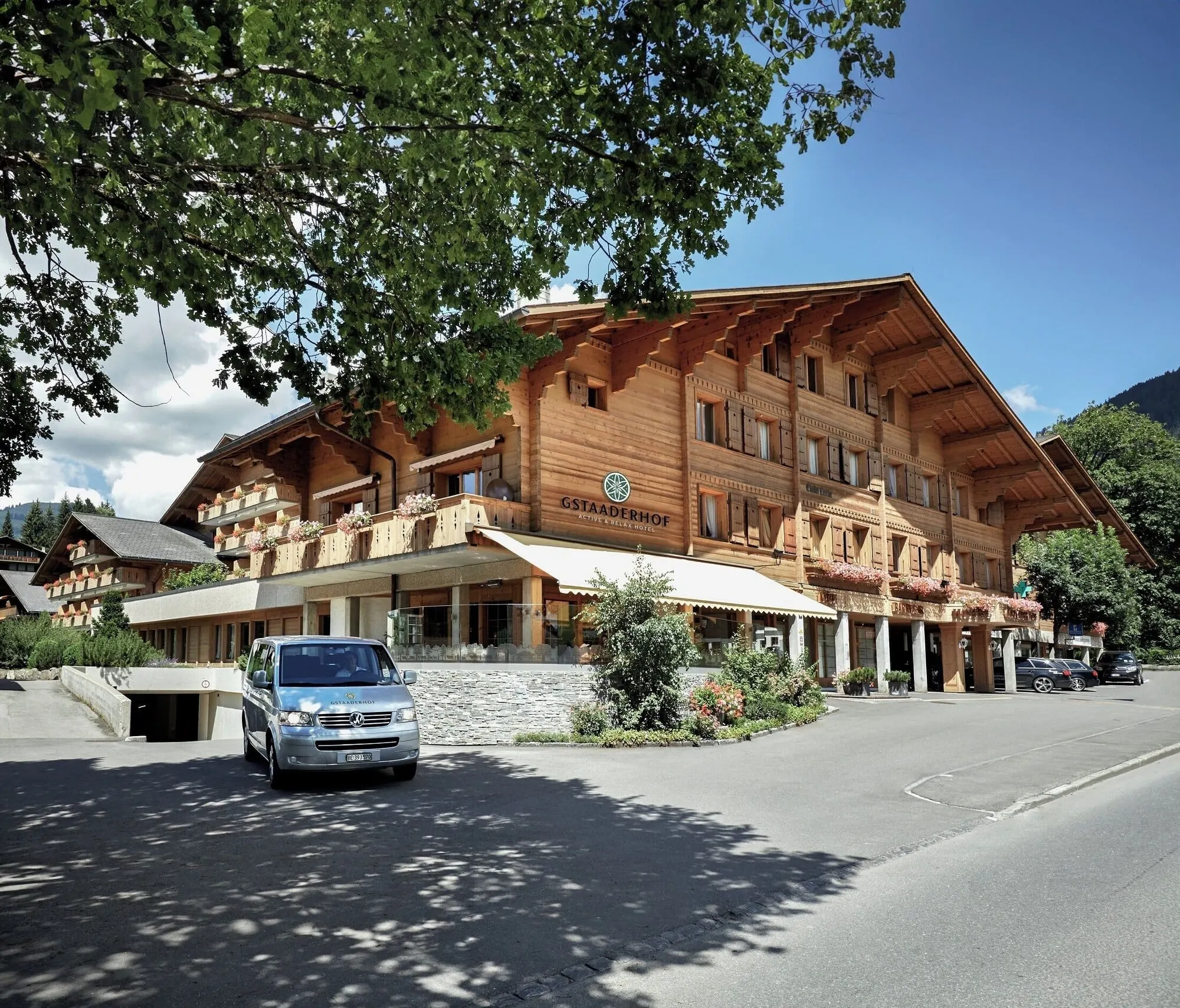 The hotel on a summer day