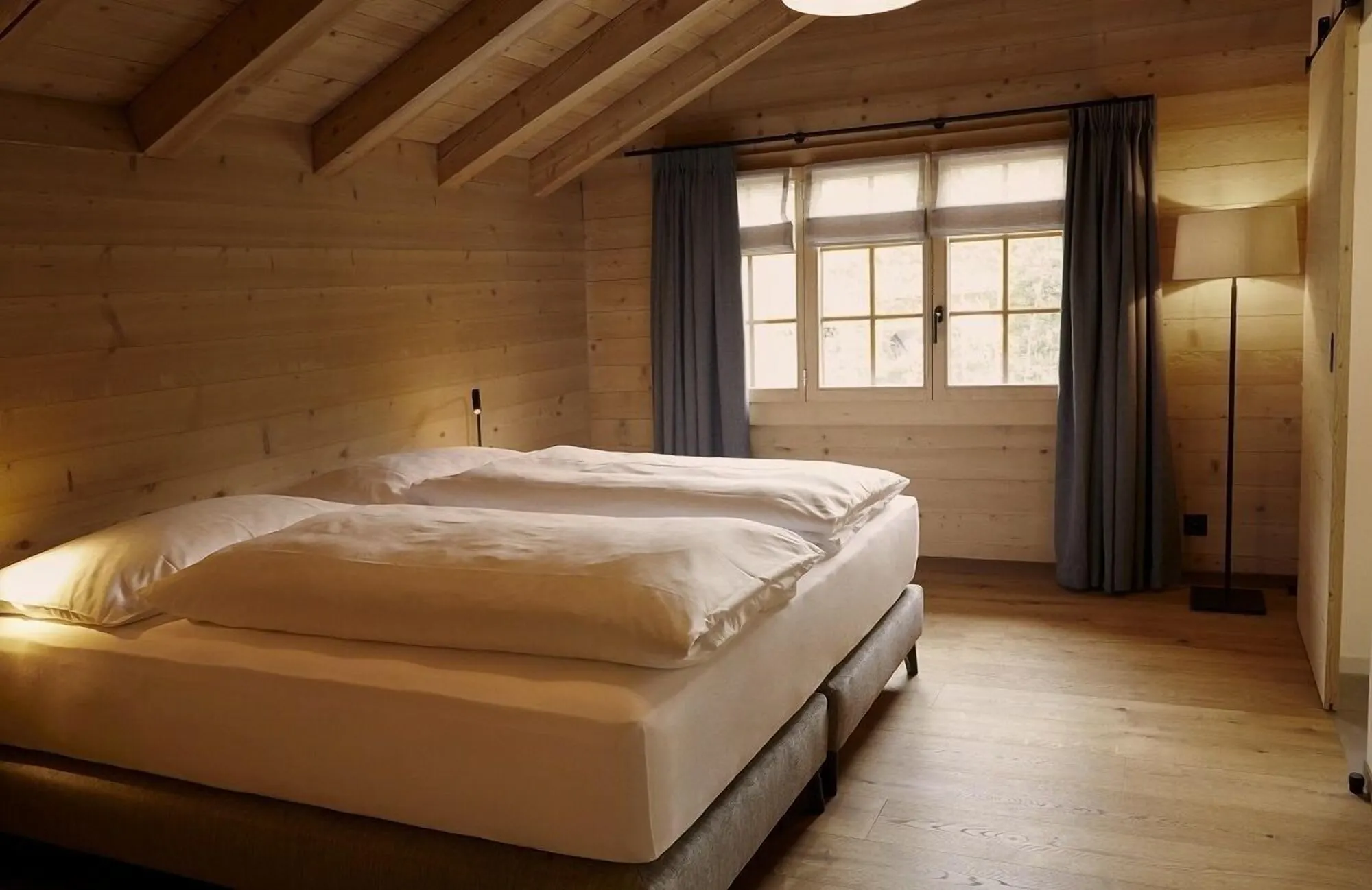 A double room in wood