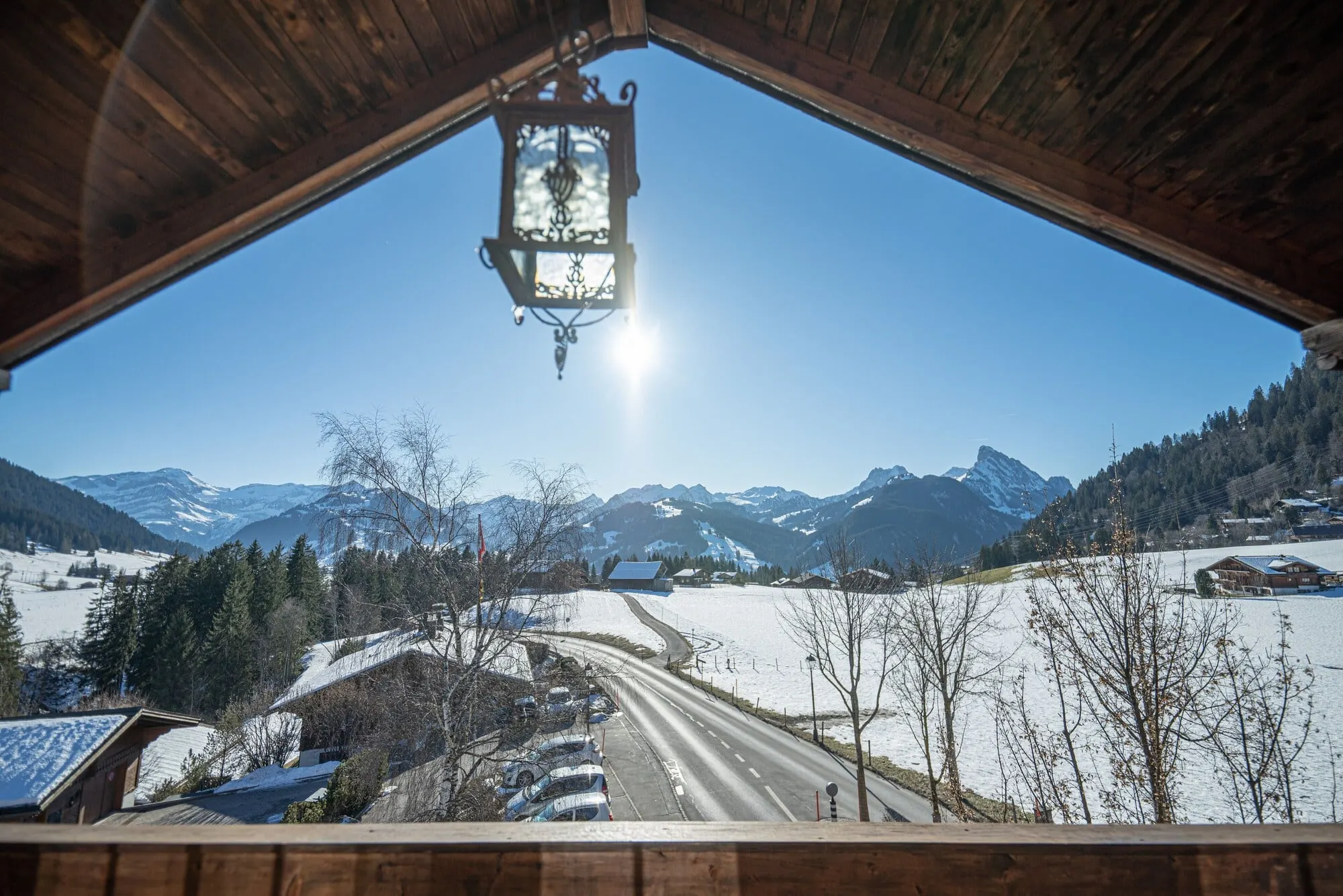 The winter view from a balcony