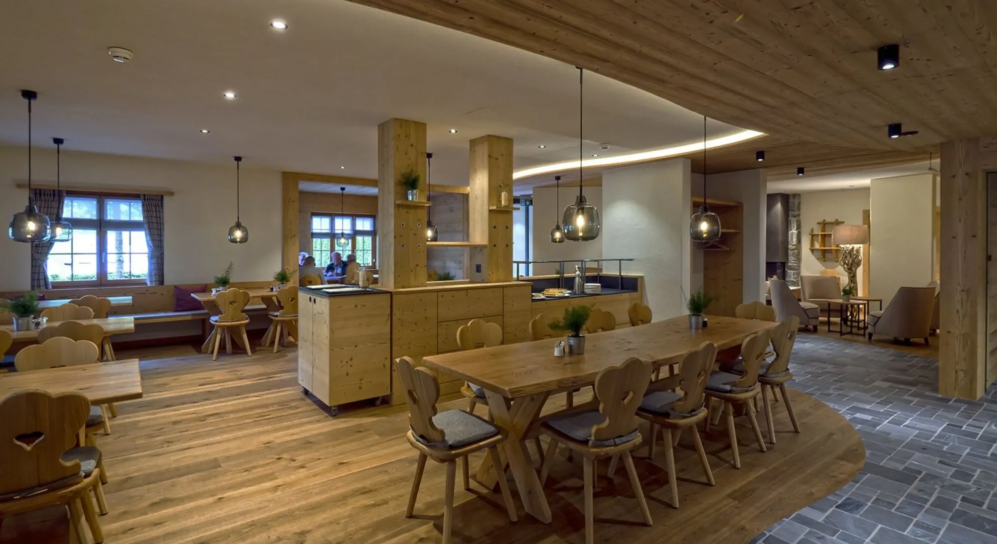 The dining room in pale wood