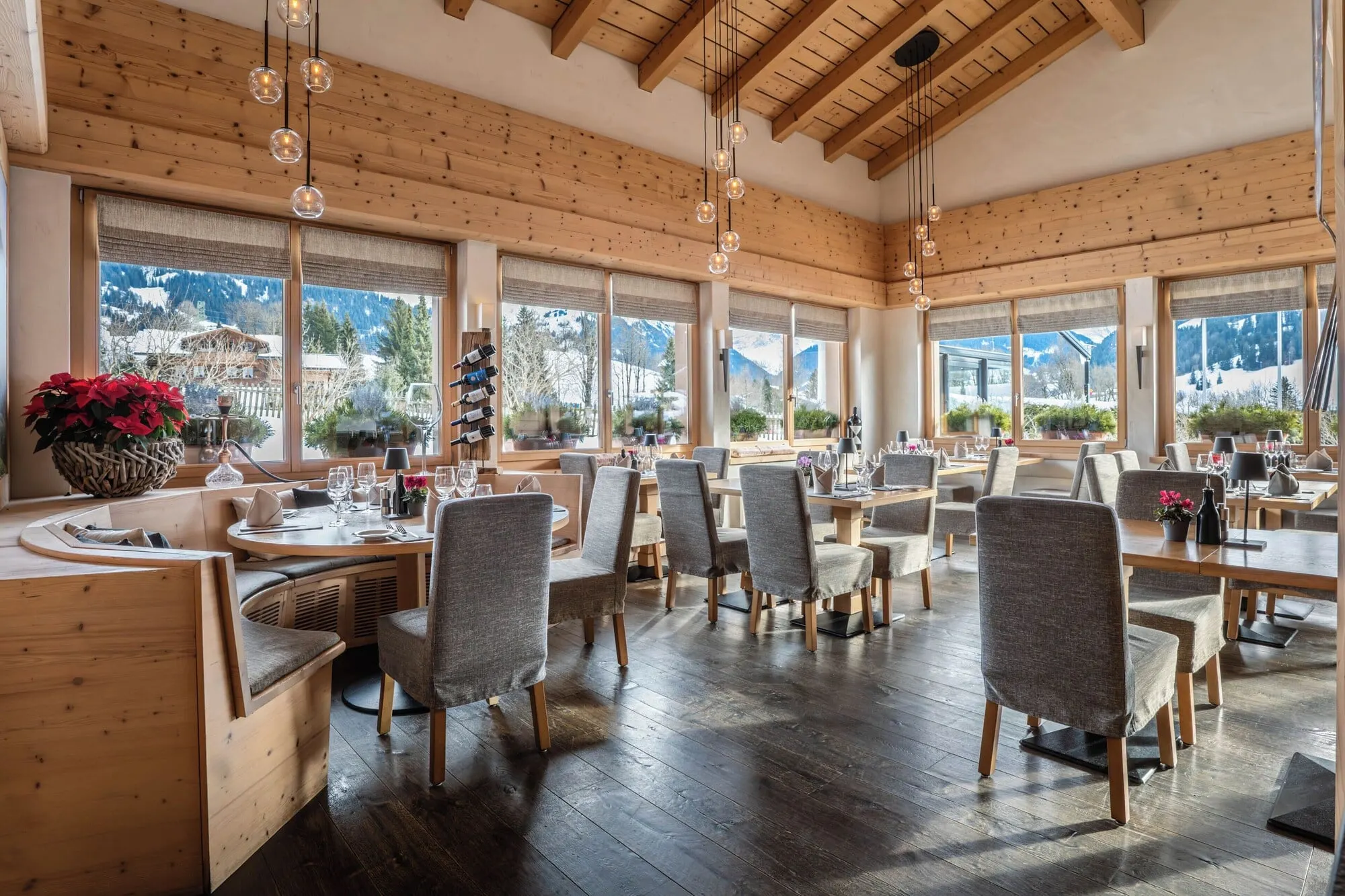 The restaurant with mountain views