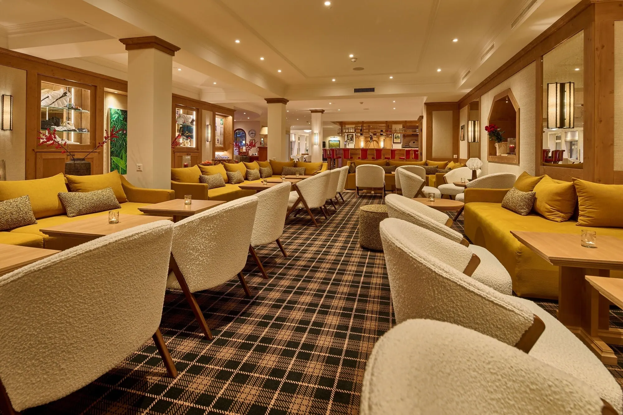 The lounge with armchairs and sofas