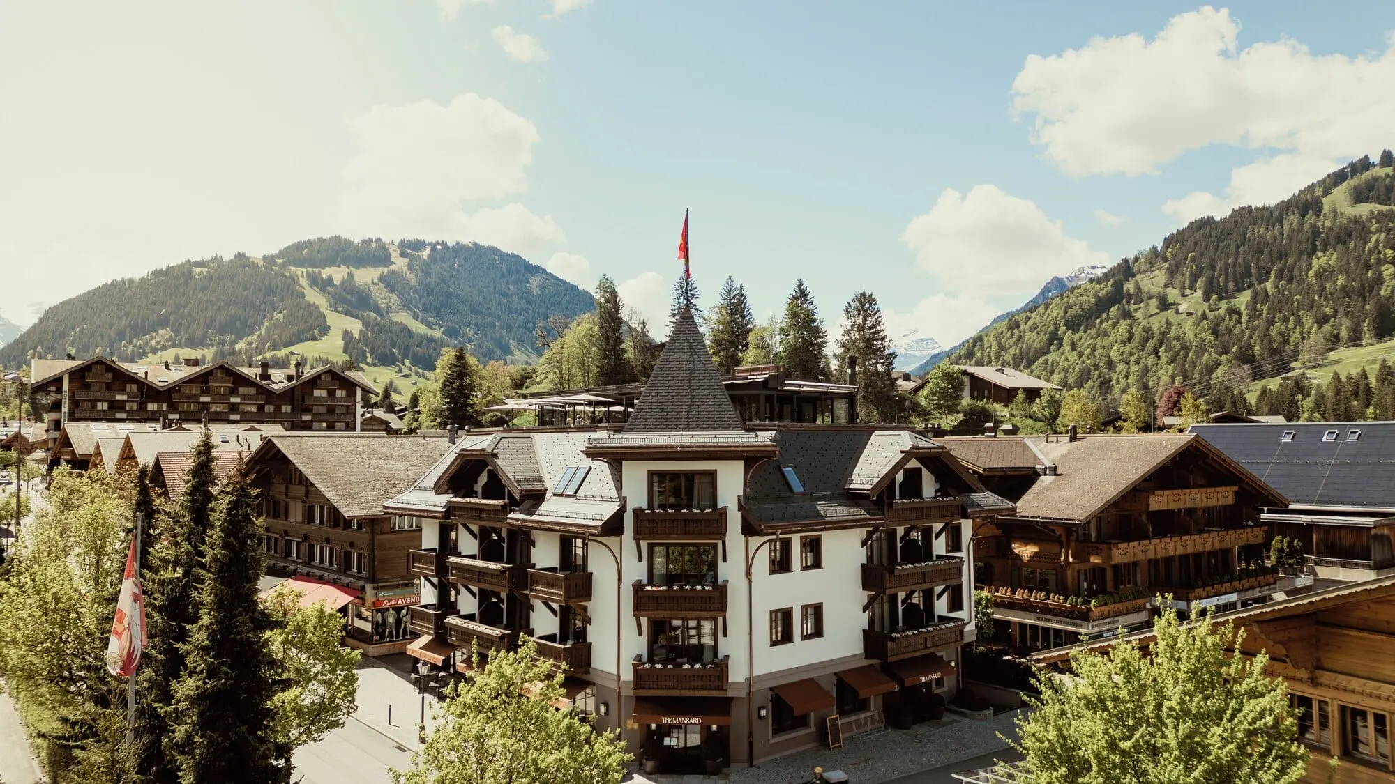 The hotel in Gstaad in summer